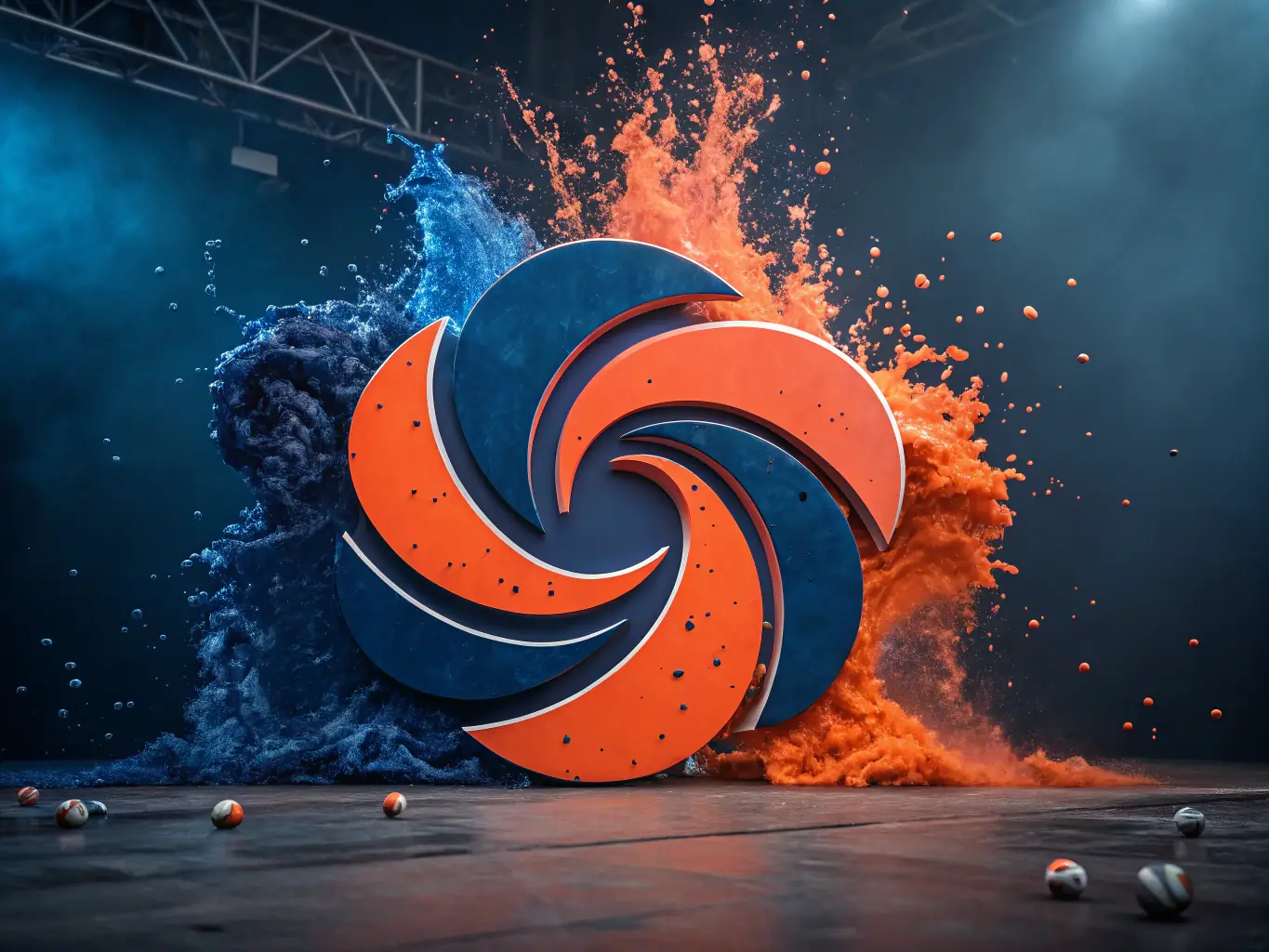 A creative logo design concept with vibrant colors and a unique symbol, representing brand identity and visual communication, ideal for a logo and brand identity design service.